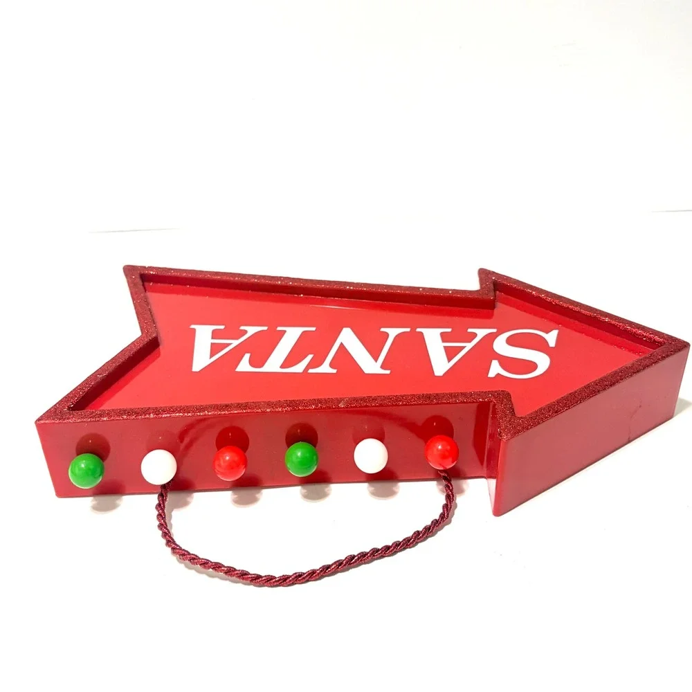 Target LED Marquee Arrow Santa Christmas Light Up Sign Red Glitter 2016 Decor